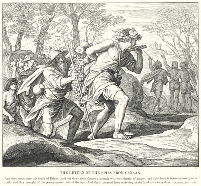 Návrat špiónů z Kanaánu (rytina) od Julius (after) Schnorr von Carolsfeld