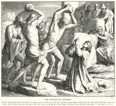 Kamenování Štěpána (rytina) od Julius (after) Schnorr von Carolsfeld