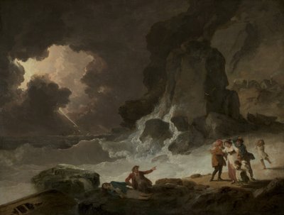 Bouře za Isle of Wight, 90. léta 18. století od Julius Caesar Ibbetson