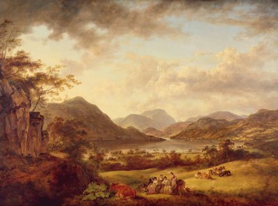 Pohled na Ullswater z Gowbarrow, 1801 od Julius Caesar Ibbetson