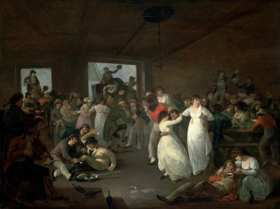 Bombance námořníků, scéna v hostinci v Portsmouthu (Anglie). Olej na dřevě od Julius Caesar Ibbetson