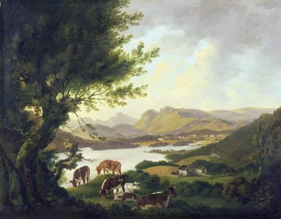 Jezero Windemere (olej na plátně) od Julius Caesar Ibbetson