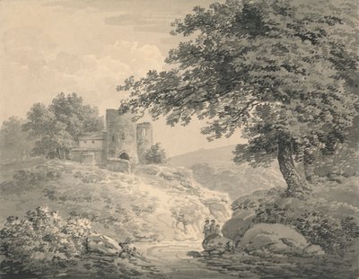 Krajina se zničenou věží od Julius Caesar Ibbetson