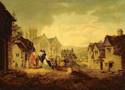 Llangollen (olej na plátně) od Julius Caesar Ibbetson