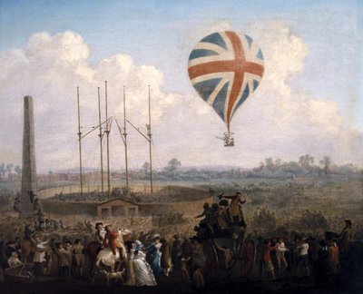 Pan Lunardis New Balloon, 29. června 1785 od Julius Caesar Ibbetson