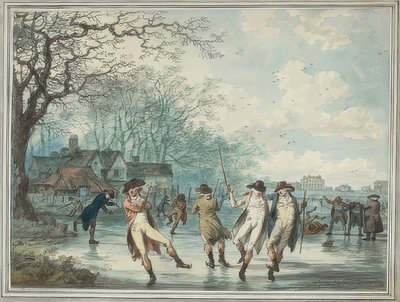 Bruslaři na Serpentine v Hyde Parku. 1786 od Julius Caesar Ibbetson