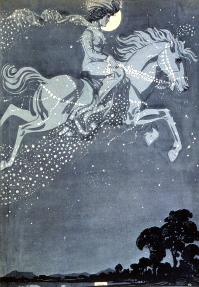Noční chodec, konec 19. století (ilustrace) od Julius Diez