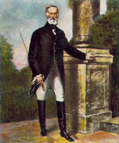 Alfred Krupp, německý průmyslník (barevná litografie) od Julius Grun