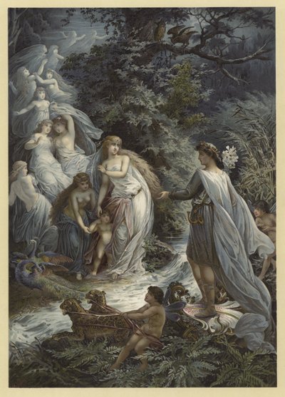 Ilustrace ke hře Sen noci svatojánské (chromolitho) od Julius Hoeppner