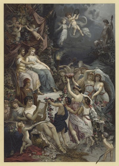 Ilustrace ke hře Sen noci svatojánské (chromolitho) od Julius Hoeppner