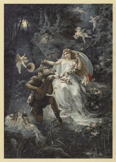 Ilustrace ke hře Sen noci svatojánské (chromolitho) od Julius Hoeppner