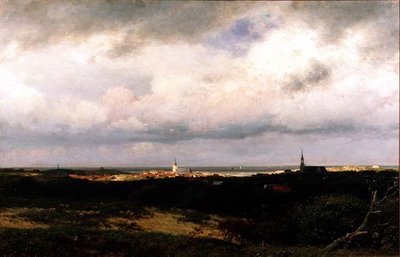 Pohled na pobřeží poblíž Haagu od Julius Jacobus de Sande Bakhuizen