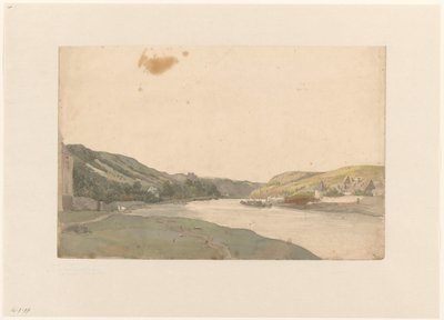 Pohled na Meuse od Julius Jacobus van de Sande Bakhuyzen
