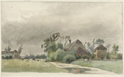 Plachta vedoucí na farmu od Julius Jacobus van de Sande Bakhuyzen
