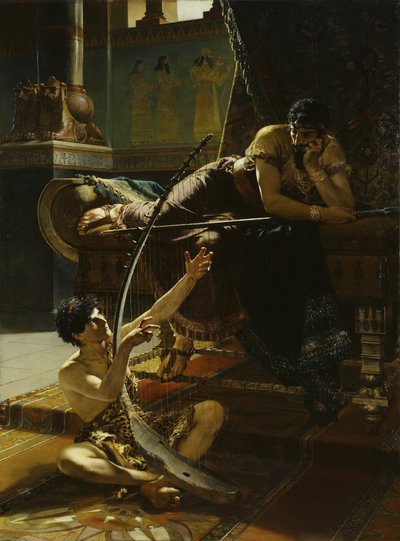 David a Saul, 1885 od Julius Kronberg
