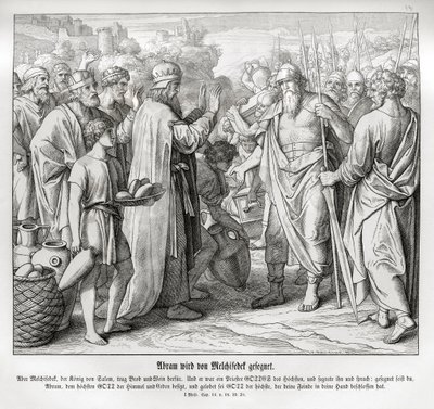 Abraham je požehnán Melchisedechem, Genesis od Julius Schnorr von Carolsfeld