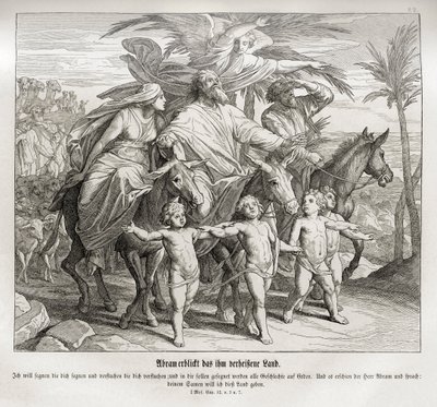 Abraham vidí zemi, která mu byla zaslíbena, Genesis od Julius Schnorr von Carolsfeld