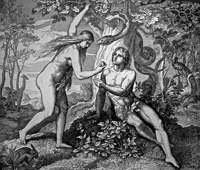 Adam a Eva s jablkem od Julius Schnorr von Carolsfeld