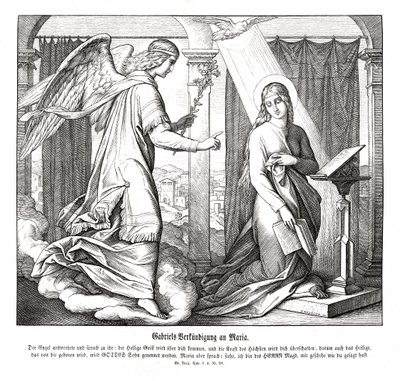 Zvěstování, Lukášovo evangelium od Julius Schnorr von Carolsfeld