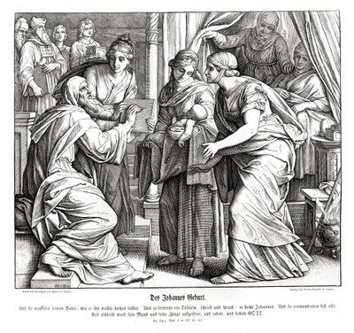 Narození Jana, Lukášovo evangelium od Julius Schnorr von Carolsfeld