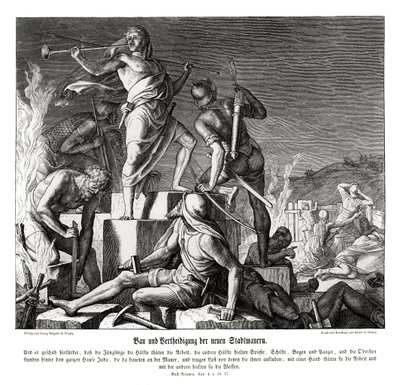 Stavba a obrana nových městských hradeb, Nehemiáš od Julius Schnorr von Carolsfeld