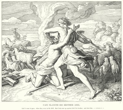Kain zabije svého bratra Abela od Julius Schnorr von Carolsfeld
