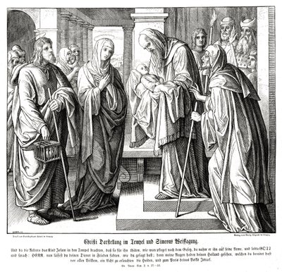 Kristus je představen v chrámu, Lukášovo evangelium od Julius Schnorr von Carolsfeld