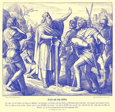 David a tři mocní muži, 2. Samuelova od Julius Schnorr von Carolsfeld