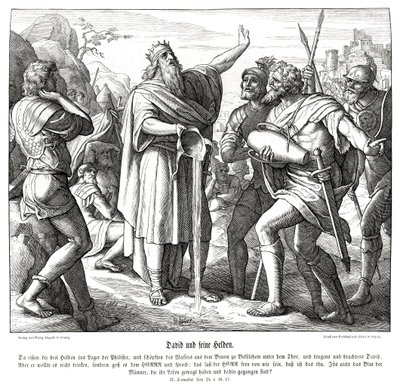 David a tři mocní muži, 2. Samuelova od Julius Schnorr von Carolsfeld