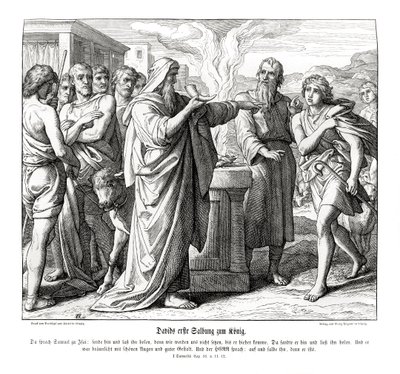 David je pomazán jako král Izraele od Julius Schnorr von Carolsfeld