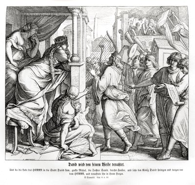 Davidem opovrhuje Michal, 2. Samuelova od Julius Schnorr von Carolsfeld