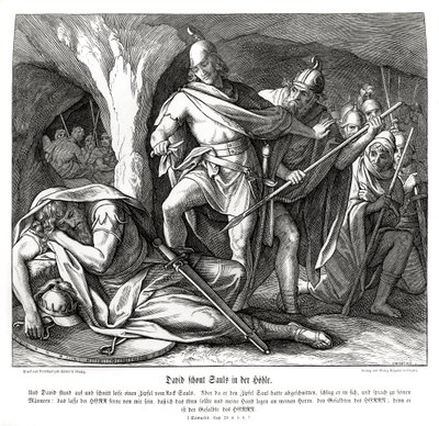 David ušetří Saulův život od Julius Schnorr von Carolsfeld
