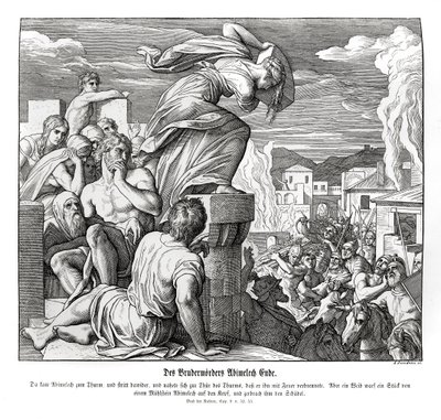 Smrt Abimelecha, soudců od Julius Schnorr von Carolsfeld
