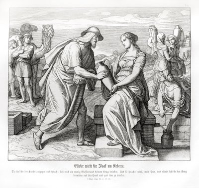 Eliezer a Rebecca u studny, Genesis od Julius Schnorr von Carolsfeld