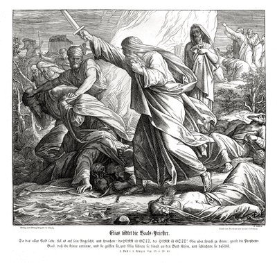 Eliáš zabíjí Baalovy proroky od Julius Schnorr von Carolsfeld