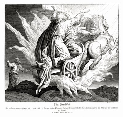 Nanebevstoupení Eliáše, 2 králové od Julius Schnorr von Carolsfeld