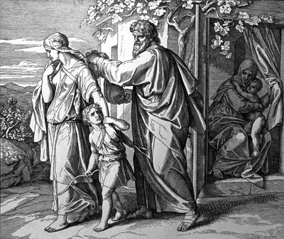 Vyhnání Ismaela a jeho matky od Julius Schnorr von Carolsfeld
