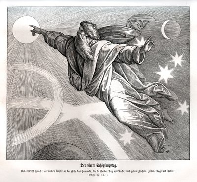 Čtvrtý den stvoření, Genesis od Julius Schnorr von Carolsfeld