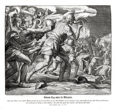 Gideonovo vítězství nad Madianity, soudci od Julius Schnorr von Carolsfeld