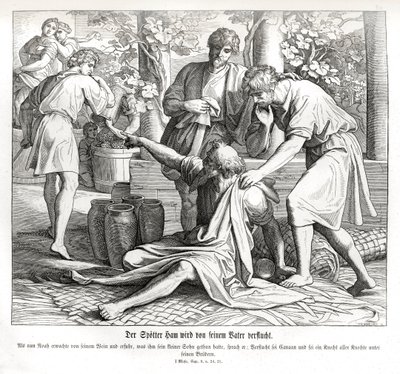 Ham vidí nahotu svého otce, Genesis od Julius Schnorr von Carolsfeld