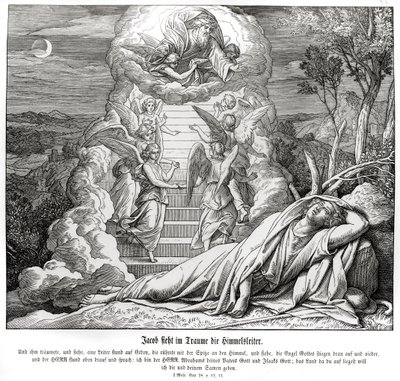 Jákob sní o žebříku do nebe, Genesis od Julius Schnorr von Carolsfeld