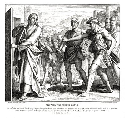 Ježíš a slepci, Matoušovo evangelium od Julius Schnorr von Carolsfeld