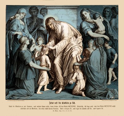 Ježíš k sobě volá děti, Markovo evangelium od Julius Schnorr von Carolsfeld