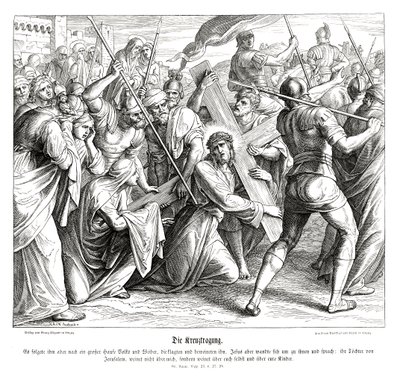 Ježíš nesoucí kříž, Lukášovo evangelium od Julius Schnorr von Carolsfeld