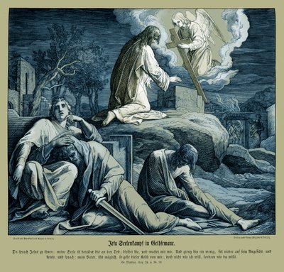 Ježíš v zahradě Getsemanské, Matoušovo evangelium od Julius Schnorr von Carolsfeld