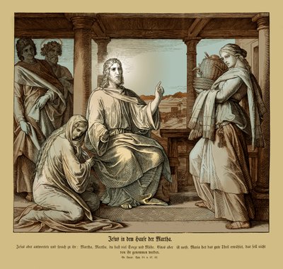 Ježíš v domě Marty, Lukášovo evangelium od Julius Schnorr von Carolsfeld