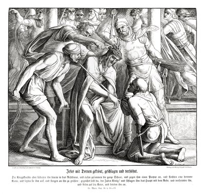 Ježíšovi je dána trnová koruna, Markovo evangelium od Julius Schnorr von Carolsfeld