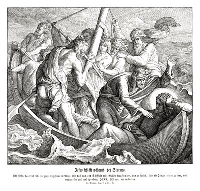 Ježíš spí během bouře, Matoušovo evangelium od Julius Schnorr von Carolsfeld