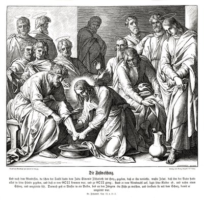 Ježíš myje nohy svým učedníkům, Janovo evangelium od Julius Schnorr von Carolsfeld