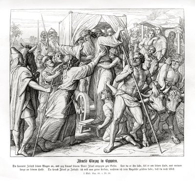 Josefův otec přijíždí do Egypta, Genesis od Julius Schnorr von Carolsfeld